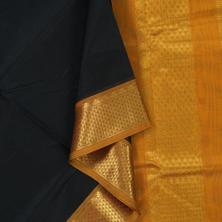 Hayagrivas Black Pure Silk Cotton Saree SSCBF13D3-25