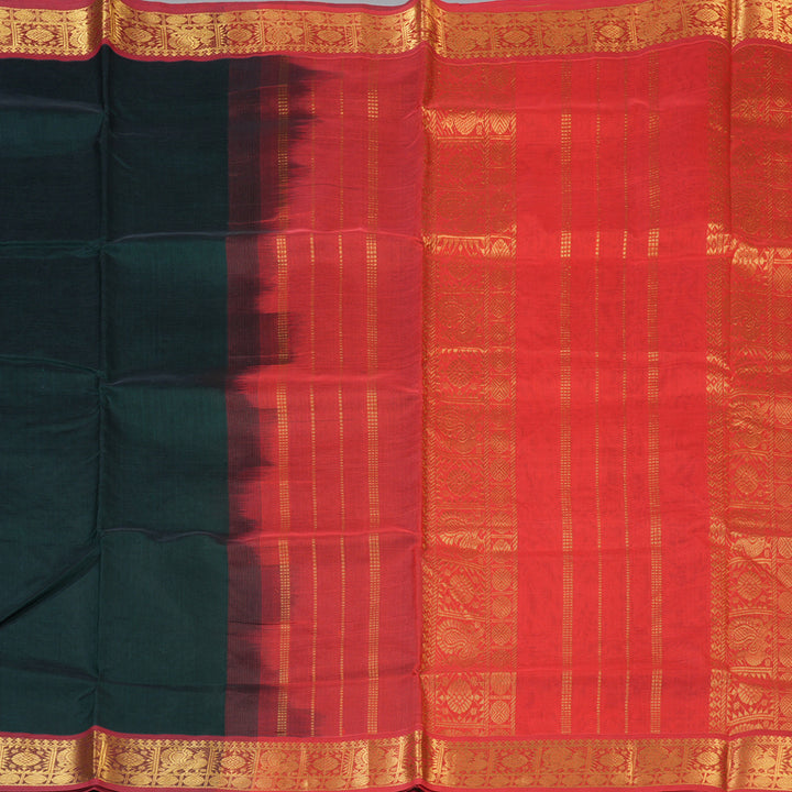 Hayagrivas Bottle Green Pure Silk Cotton Saree SSCBF13D3-27