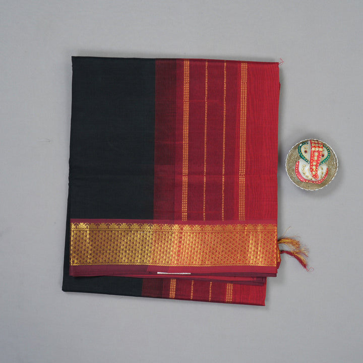 Hayagrivas Black Pure Silk Cotton Saree SSCBF13D3-44