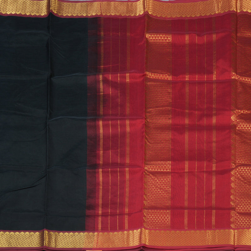 Hayagrivas Black Pure Silk Cotton Saree SSCBF13D3-44