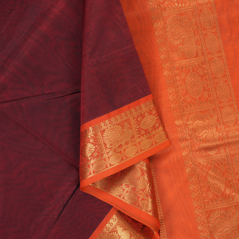 Hayagrivas Maroon Pure Silk Cotton Saree SSCBF13D3-45