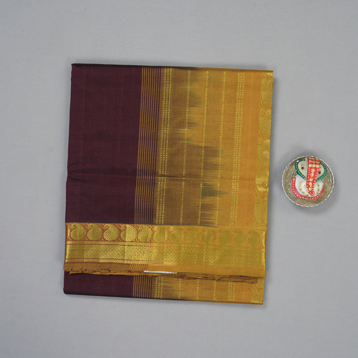 Hayagrivas Brown Pure Silk Cotton Saree SSCBF13D3-7