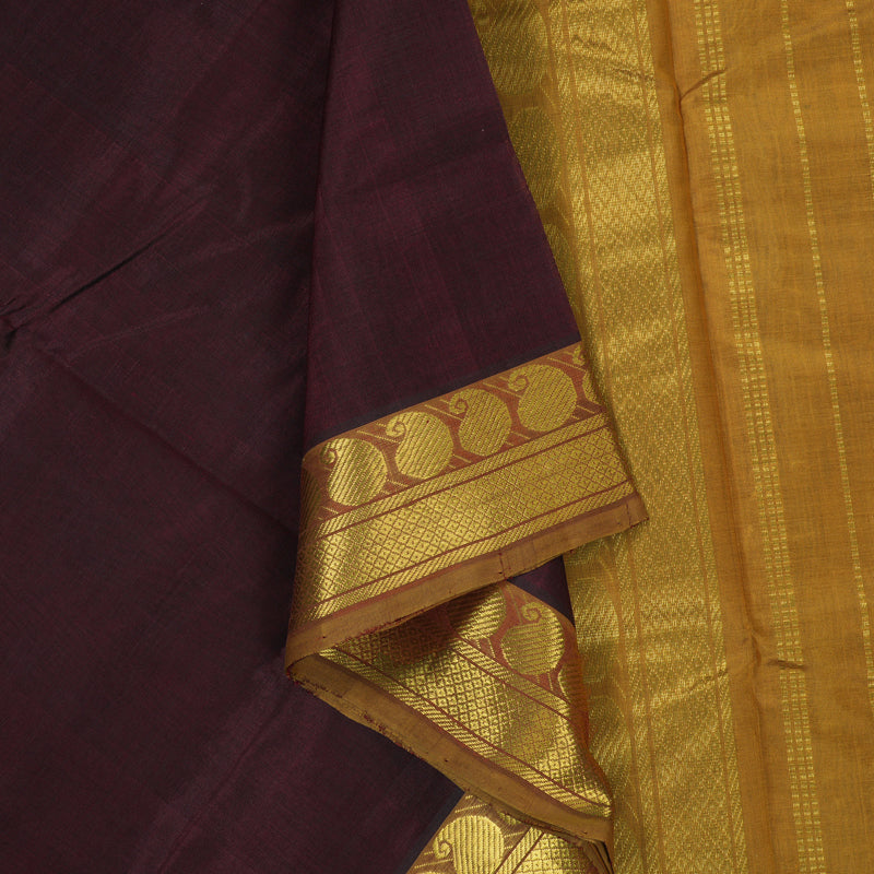 Hayagrivas Brown Pure Silk Cotton Saree SSCBF13D3-7