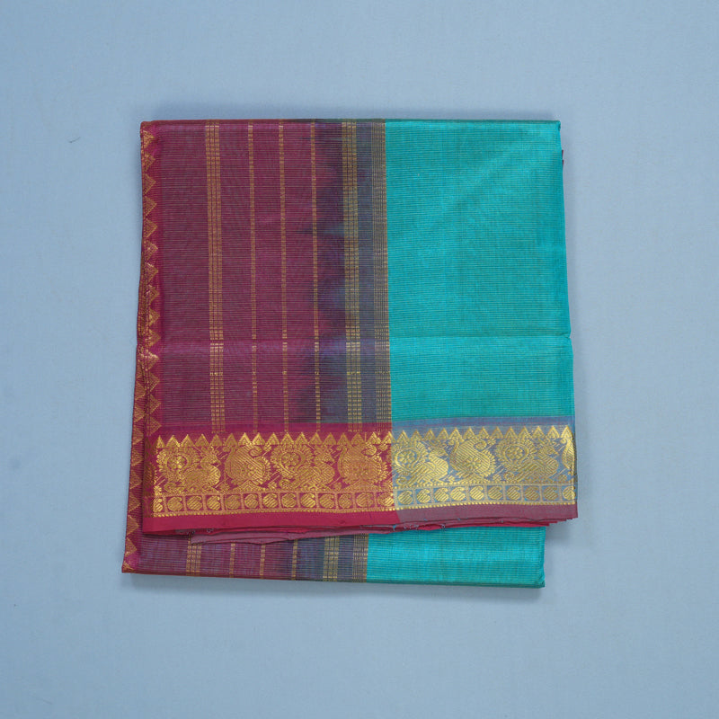 Hayagrivas Sky Blue Pure Silk Cotton Saree SSCBF13D5-2