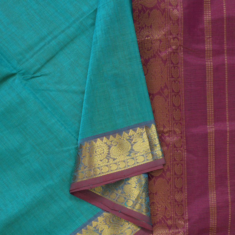 Hayagrivas Sky Blue Pure Silk Cotton Saree SSCBF13D5-2