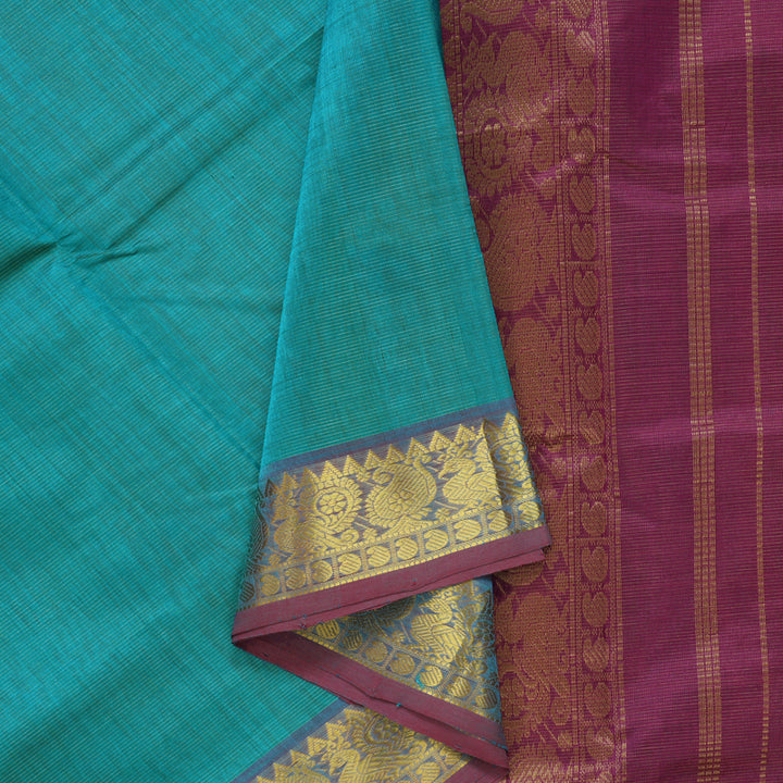 Hayagrivas Sky Blue Pure Silk Cotton Saree SSCBF13D5-2