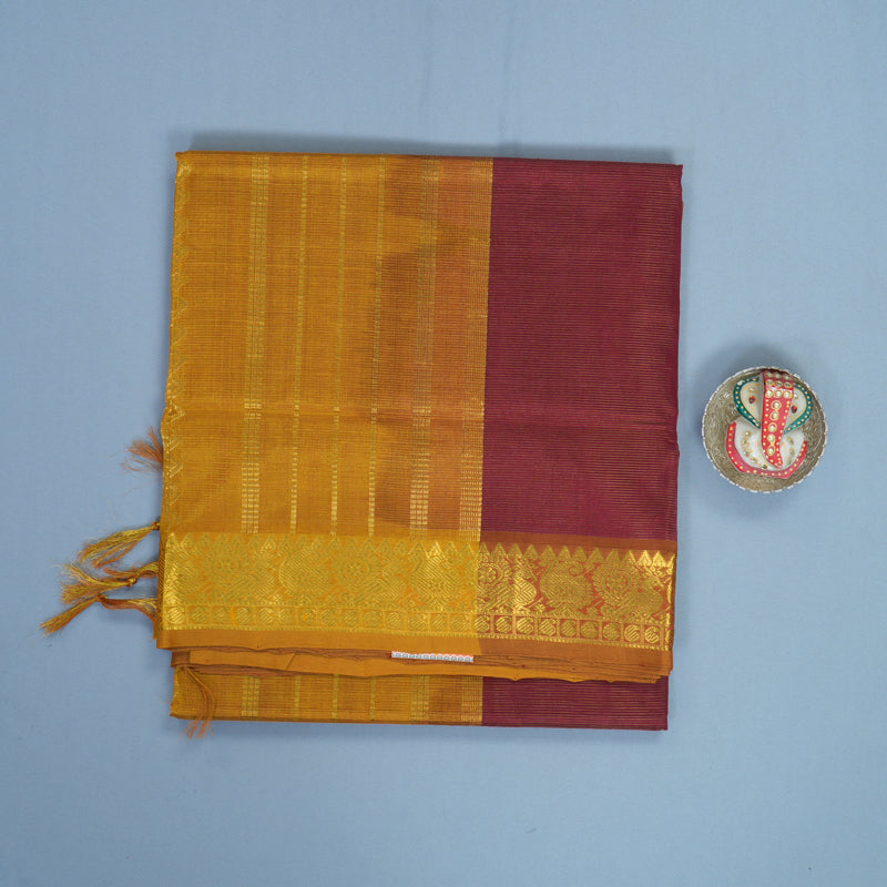 Hayagrivas Maroon Pure Silk Cotton Saree SSCBF13D5-7