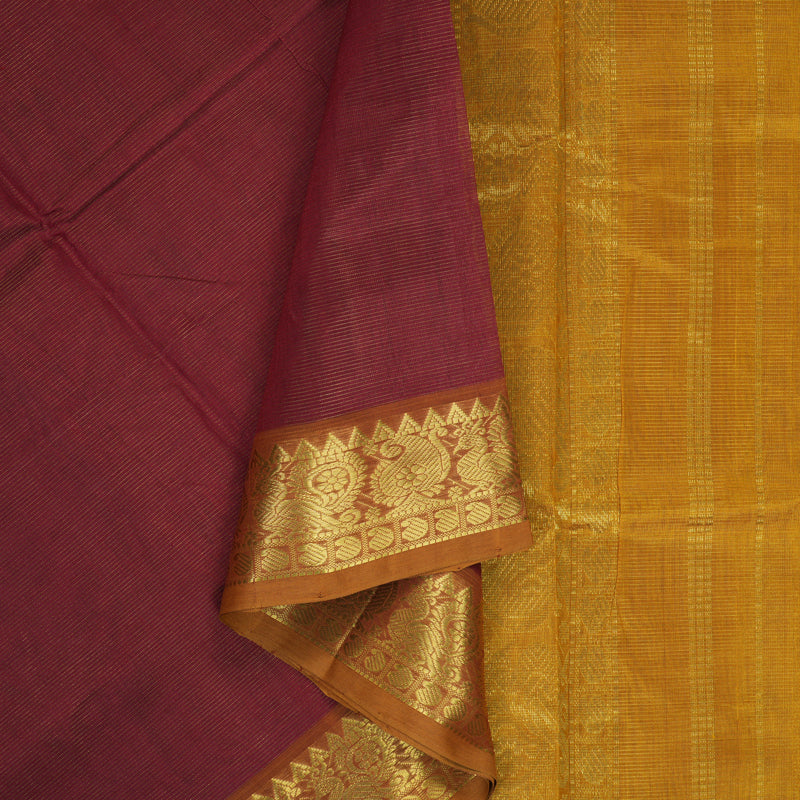 Hayagrivas Maroon Pure Silk Cotton Saree SSCBF13D5-7