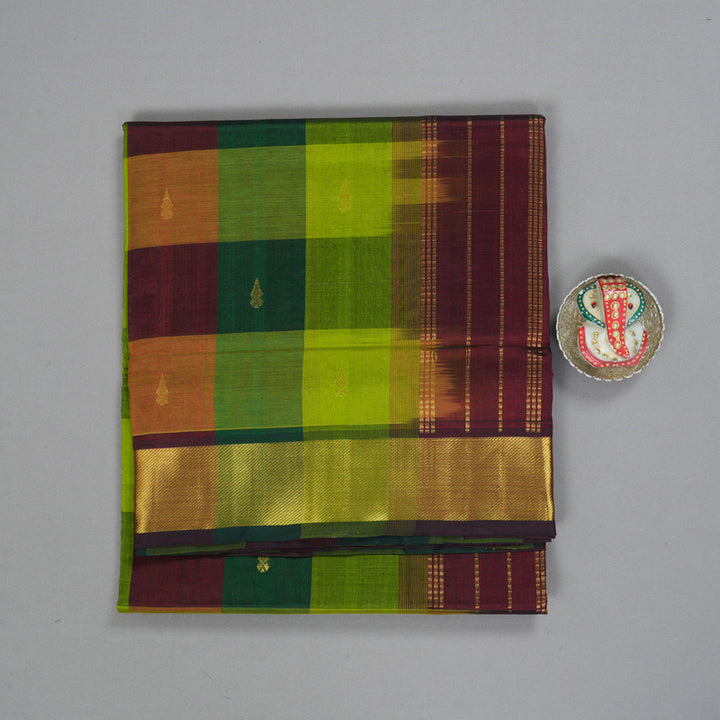 Hayagrivas Multicolour Checks Pure Silk Cotton Saree SSCBF13D7-10
