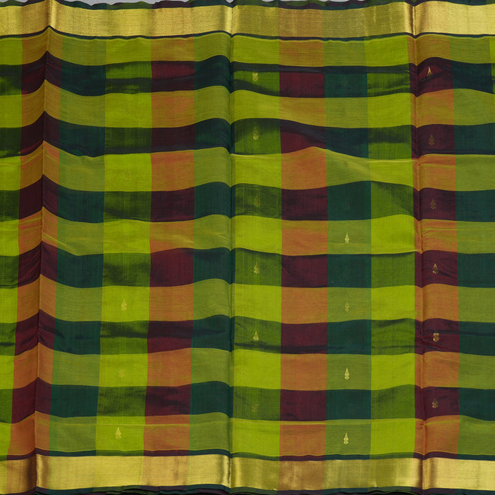 Hayagrivas Multicolour Checks Pure Silk Cotton Saree SSCBF13D7-10