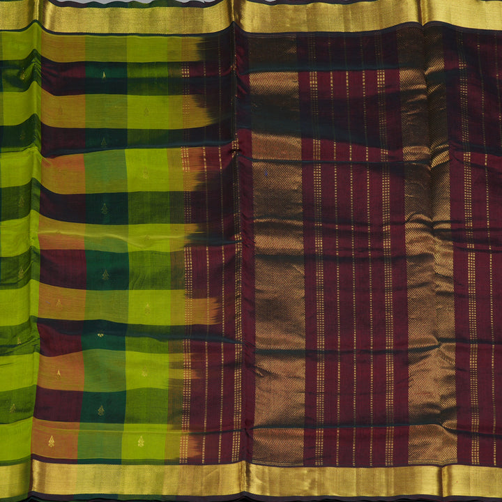 Hayagrivas Multicolour Checks Pure Silk Cotton Saree SSCBF13D7-10
