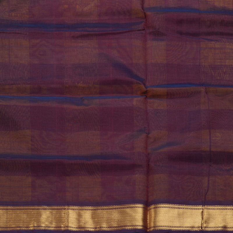 Hayagrivas Lemon Yellow & Wine Checks Pure Silk Cotton Saree SSCBF13D7-11