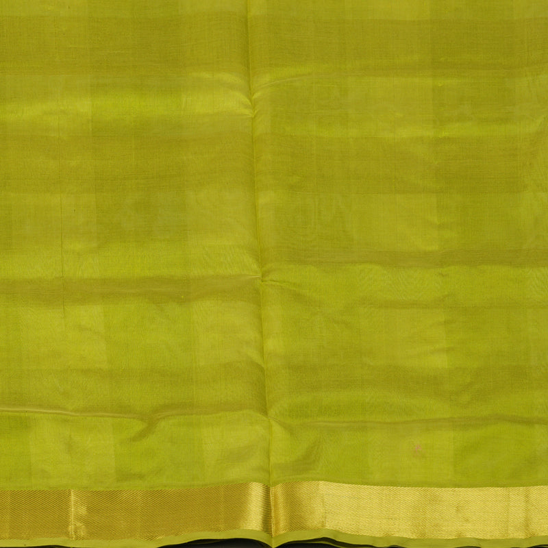 Hayagrivas Parrot Green & Off White Checks Pure Silk Cotton Saree SSCBF13D7-13