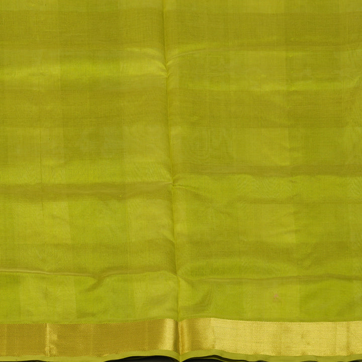 Hayagrivas Parrot Green & Off White Checks Pure Silk Cotton Saree SSCBF13D7-13