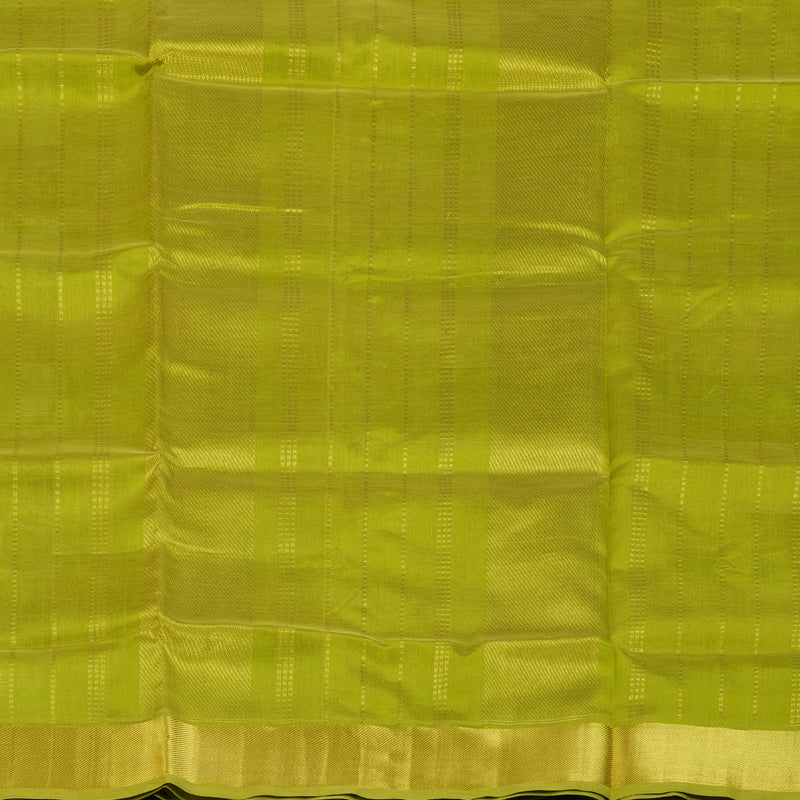 Hayagrivas Parrot Green & Off White Checks Pure Silk Cotton Saree SSCBF13D7-13