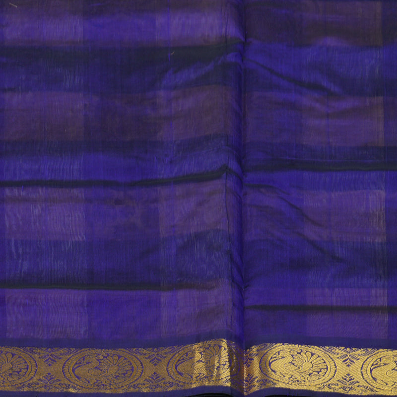 Hayagrivas MS Blue & Cream Checks Pure Silk Cotton Saree SSCBF13D7-9