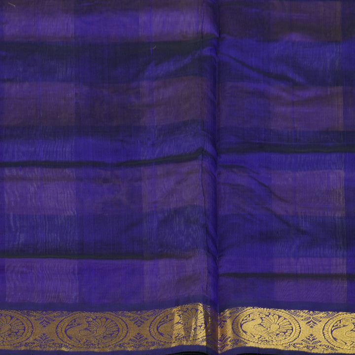 Hayagrivas MS Blue & Cream Checks Pure Silk Cotton Saree SSCBF13D7-9