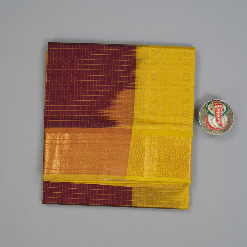 Hayagrivas Dark Maroon Pure Silk Cotton Saree SSCBF13D8-3
