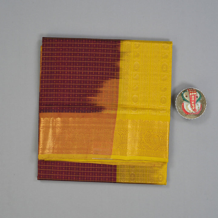 Hayagrivas Dark Maroon Pure Silk Cotton Saree SSCBF13D8-3