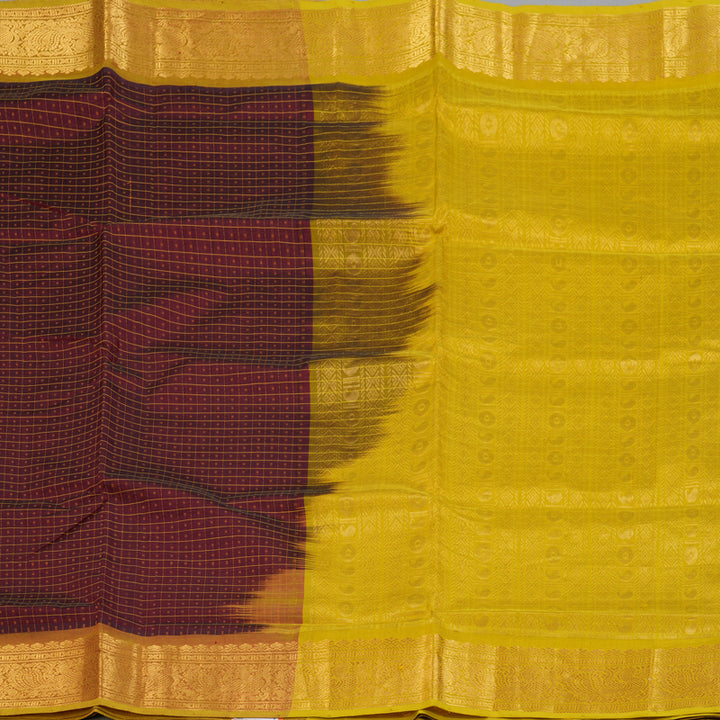 Hayagrivas Dark Maroon Pure Silk Cotton Saree SSCBF13D8-3