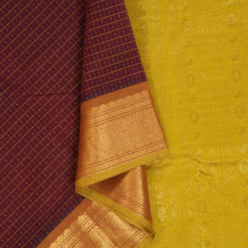 Hayagrivas Dark Maroon Pure Silk Cotton Saree SSCBF13D8-3