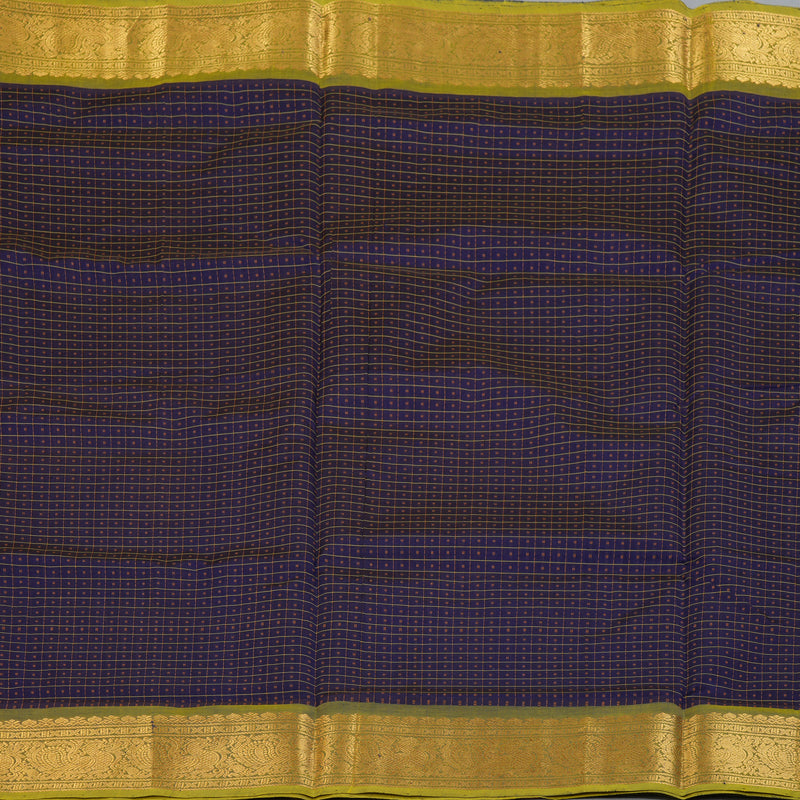 Hayagrivas Navy Blue Pure Silk Cotton Saree SSCBF13D8-5