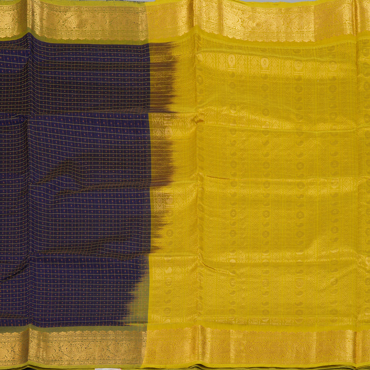 Hayagrivas Navy Blue Pure Silk Cotton Saree SSCBF13D8-5