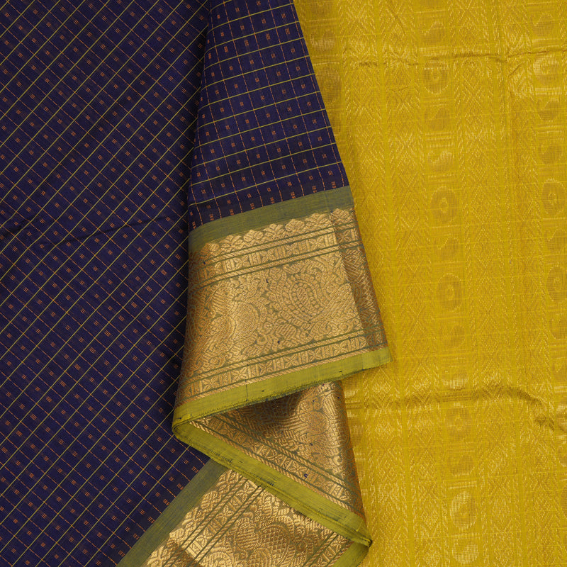Hayagrivas Navy Blue Pure Silk Cotton Saree SSCBF13D8-5