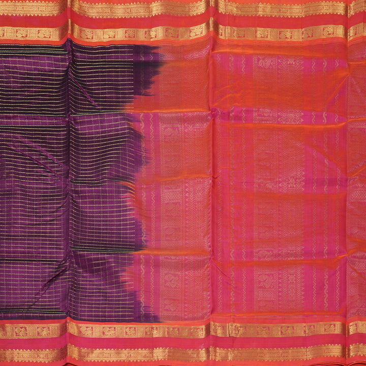 Hayagrivas Purple Pure Silk Cotton Saree SSCBF14D1-1
