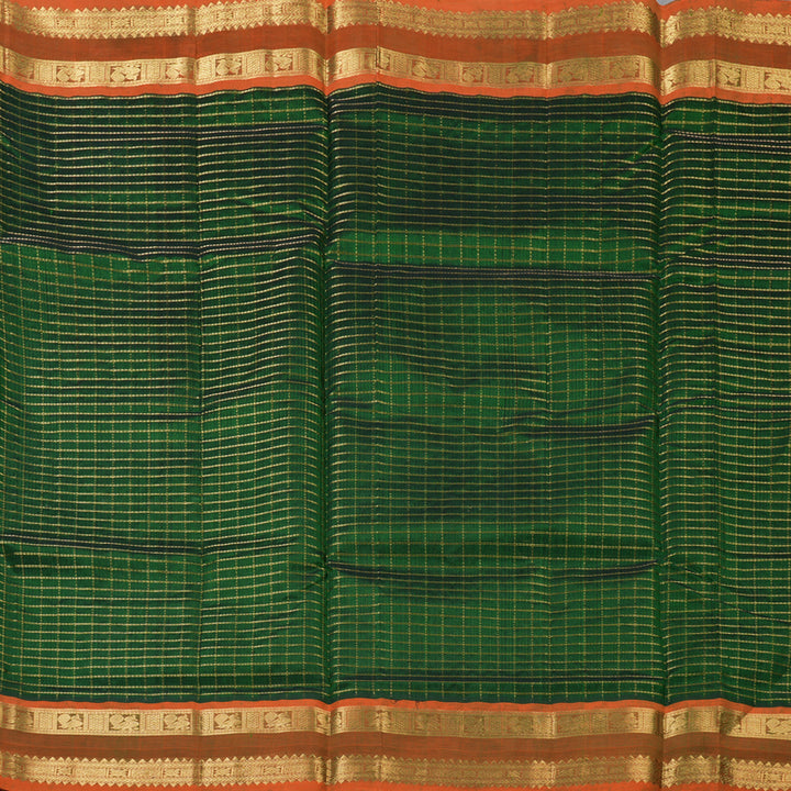 Hayagrivas Bottle Green Pure Silk Cotton Saree SSCBF14D1-4