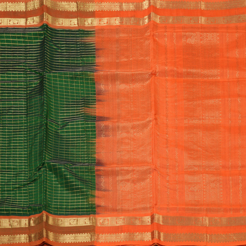 Hayagrivas Bottle Green Pure Silk Cotton Saree SSCBF14D1-4