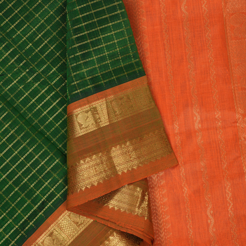 Hayagrivas Bottle Green Pure Silk Cotton Saree SSCBF14D1-4