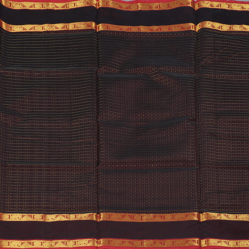 Hayagrivas Dark Brown Pure Silk Cotton Saree SSCBF14D2-5