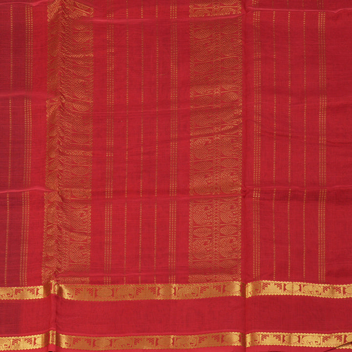 Hayagrivas Dark Brown Pure Silk Cotton Saree SSCBF14D2-5
