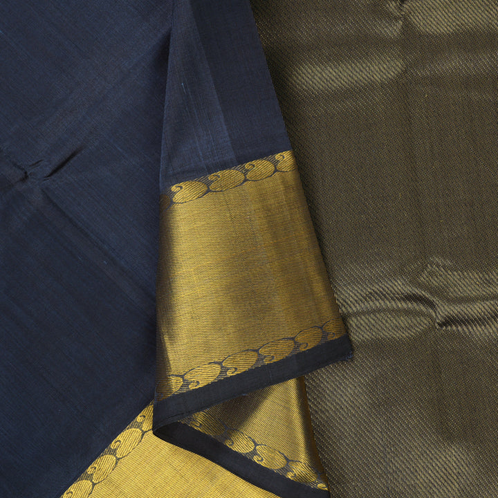 Hayagrivas Dark Grey Pure Silk Cotton Saree SSCBF14D3-10