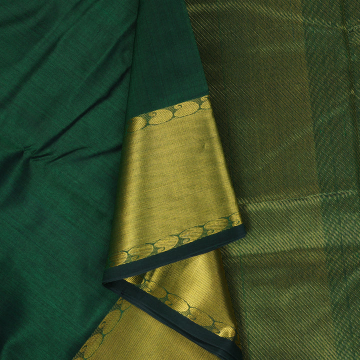 Hayagrivas Bottle Green Pure Silk Cotton Saree SSCBF14D3-12