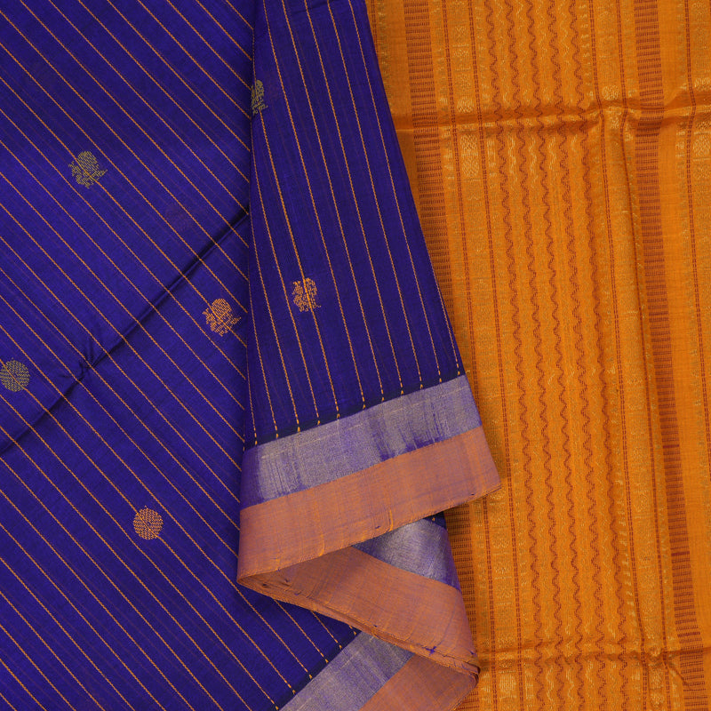 Hayagrivas Royal Blue Kora Silk Cotton Saree SSCBF14D5-1