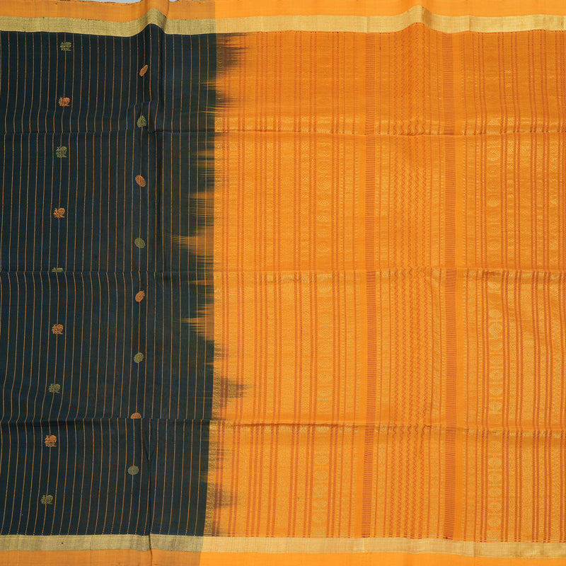 Hayagrivas Black Kora Silk Cotton Saree SSCBF14D5-5