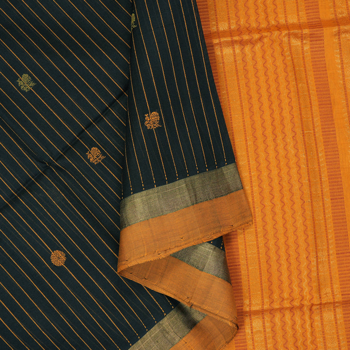Hayagrivas Black Kora Silk Cotton Saree SSCBF14D5-5