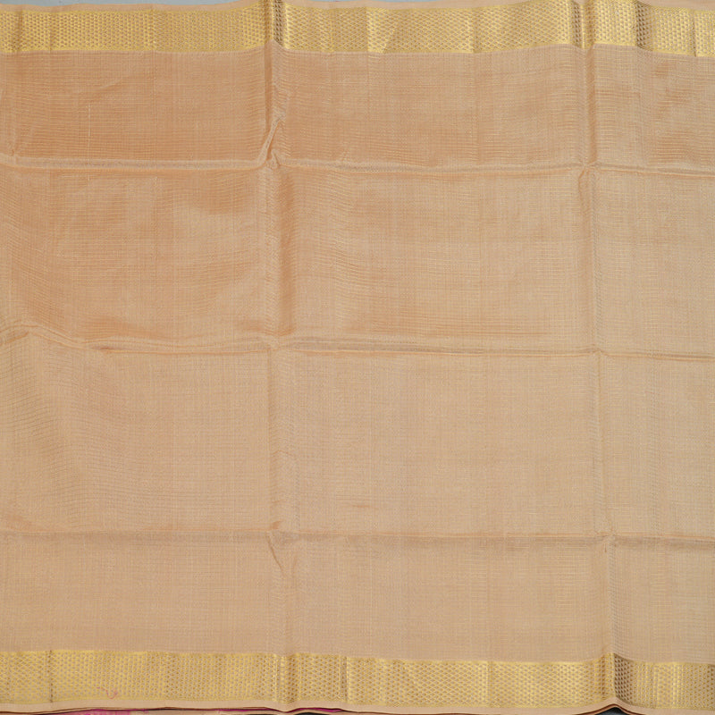 Hayagrivas Beige Kora Silk Cotton Saree SSCBF14D6-1