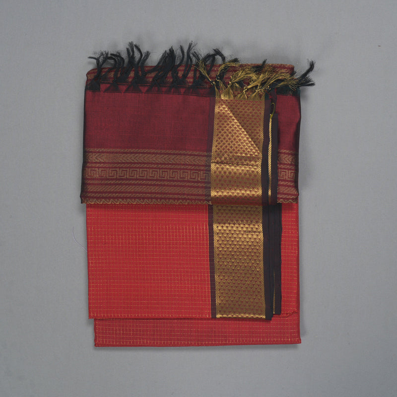 Hayagrivas Red Kora Silk Cotton Saree SSCBF14D6-11
