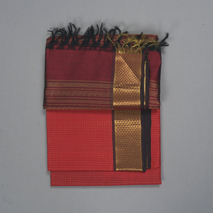 Hayagrivas Red Kora Silk Cotton Saree SSCBF14D6-11