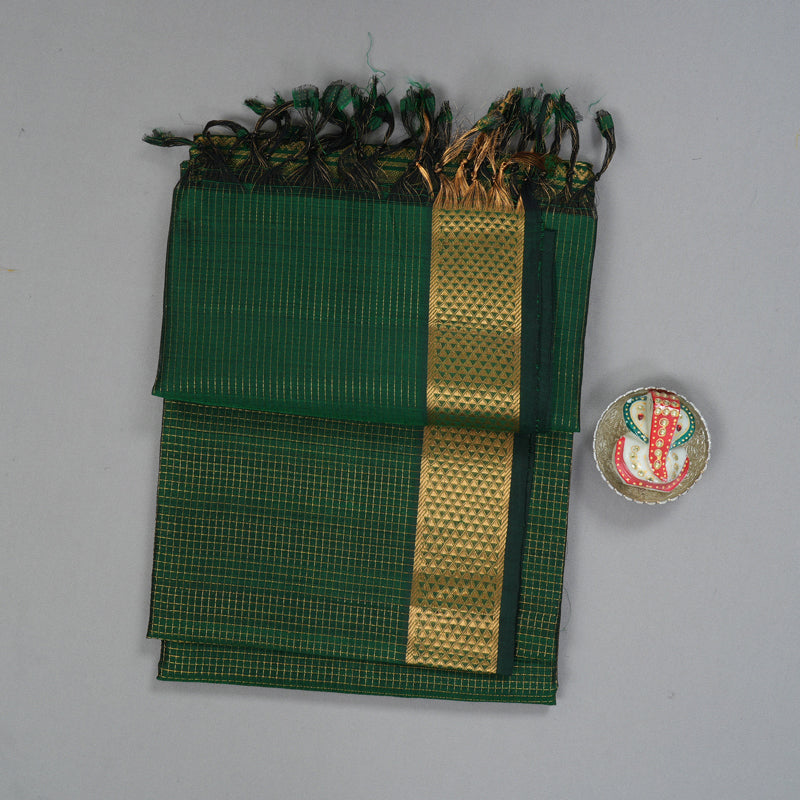 Hayagrivas Bottle Green Kora Silk Cotton Saree SSCBF14D6-15