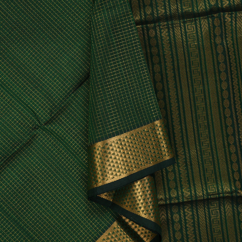 Hayagrivas Bottle Green Kora Silk Cotton Saree SSCBF14D6-15