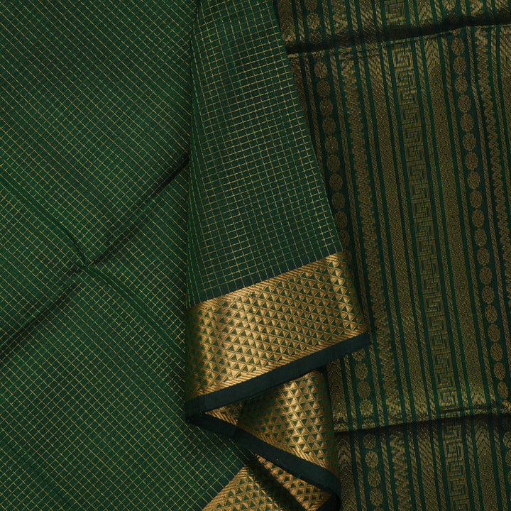 Hayagrivas Bottle Green Kora Silk Cotton Saree SSCBF14D6-15