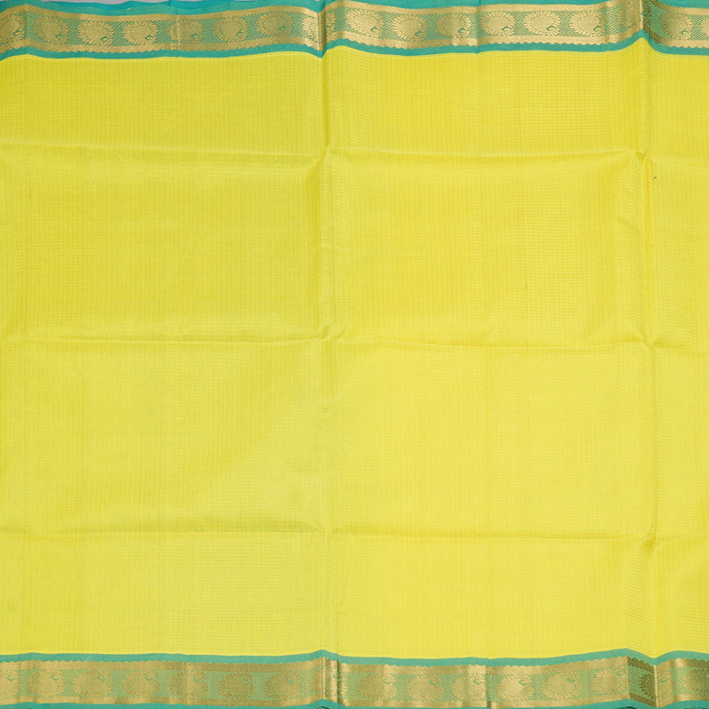 Hayagrivas Lime Yellow Kora Silk Cotton Saree SSCBF14D6-16