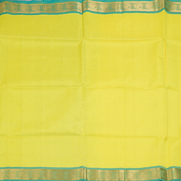Hayagrivas Lime Yellow Kora Silk Cotton Saree SSCBF14D6-16