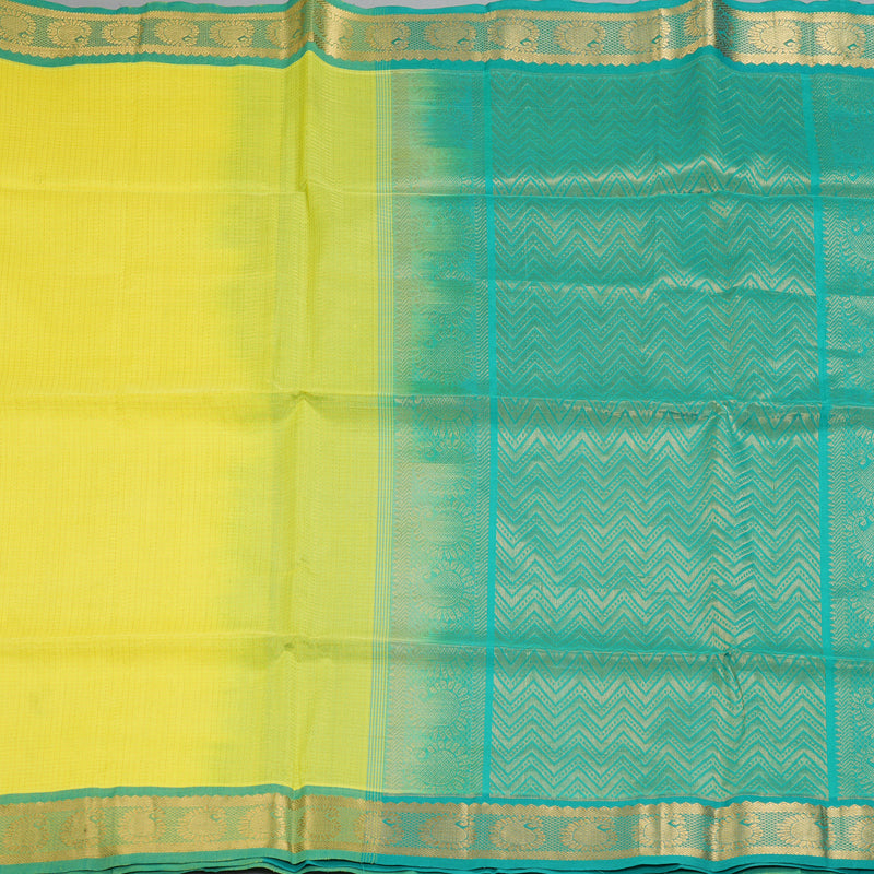 Hayagrivas Lime Yellow Kora Silk Cotton Saree SSCBF14D6-16