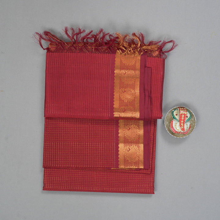 Hayagrivas Maroon Kora Silk Cotton Saree SSCBF14D6-22