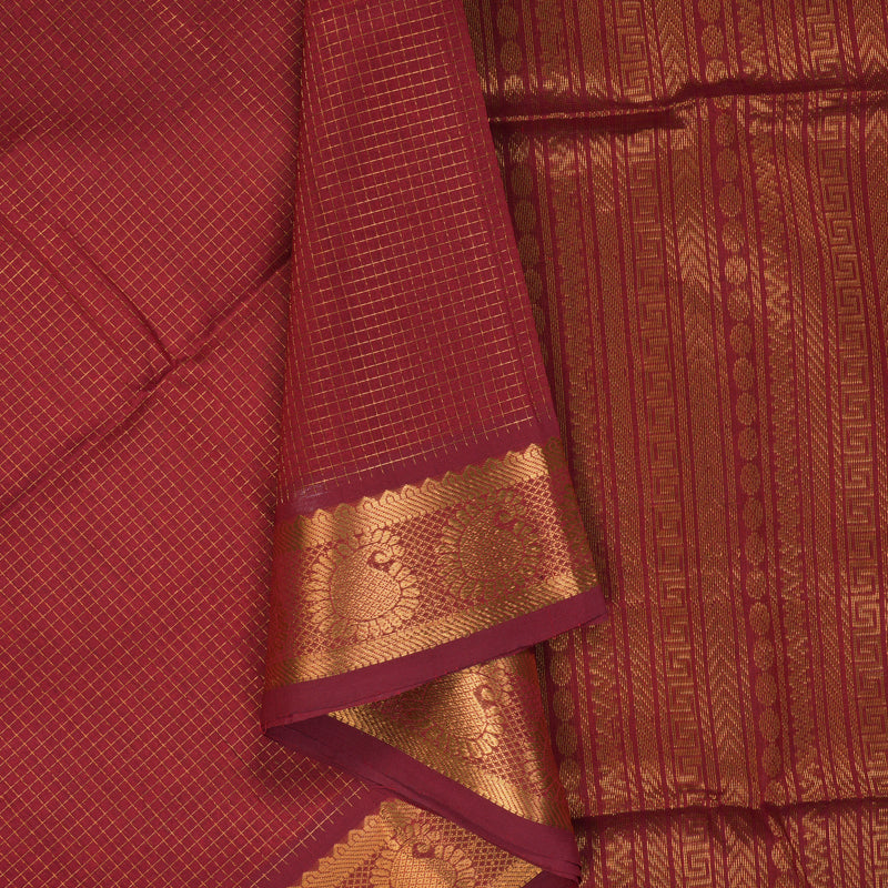 Hayagrivas Maroon Kora Silk Cotton Saree SSCBF14D6-22